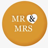 9 Buttons Mr and Mrs goud - bruidspaar - trouwen - huwelijk - bruiloft - mr - mrs - jubileum - goud