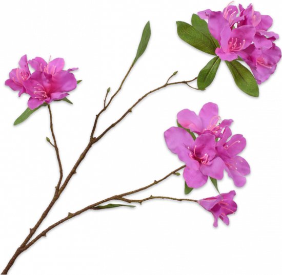 Silk-ka Kunstbloem Nepbloem Rhododendron Tak Fuchsia Roze Paars 72 cm