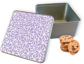 Boîte à biscuits Abstract Fleurs Square - Boîte de rangement 20x20x10 cm