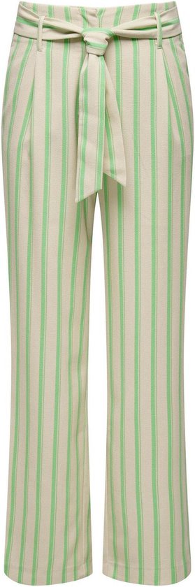 Only Pants Onllowa Hw Belt Stripe Pant Cc Tlr 15279663 Moonbeam/spring Bud Womens Size - W36 X L32