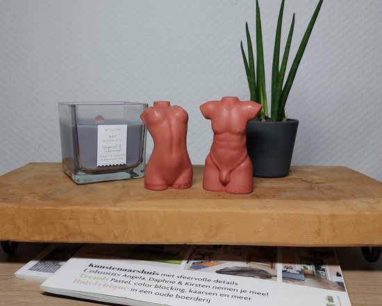 Figurines Torse - Homme et Femme - Set de 2 - Figurines Torse Décoration Maison - Terra Cuite