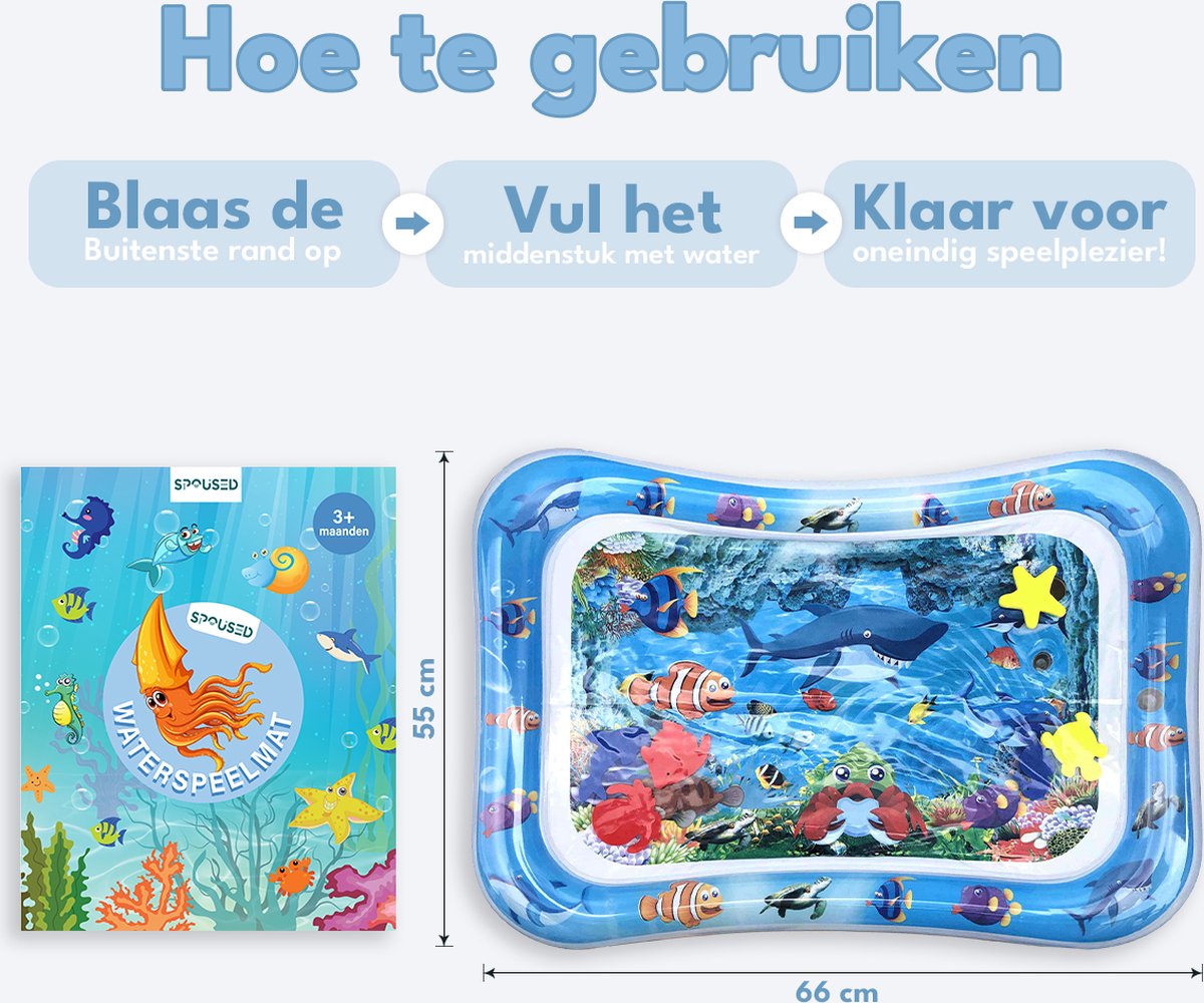 Spoused Waterspeelmat - Watermat - Speelmat baby - Speelkleed baby - Tummy Time - Luxe Geschenkdoos — afbeelding 9