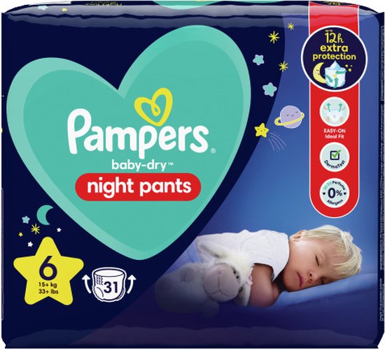 Pampers Night Pants Maat 6 (15kg+) 31 Luierbroekjes Nachtluiers
