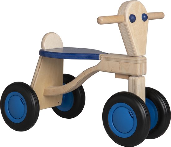 Van Dijk Toys berken houten loopfiets - Blauw | bol.com