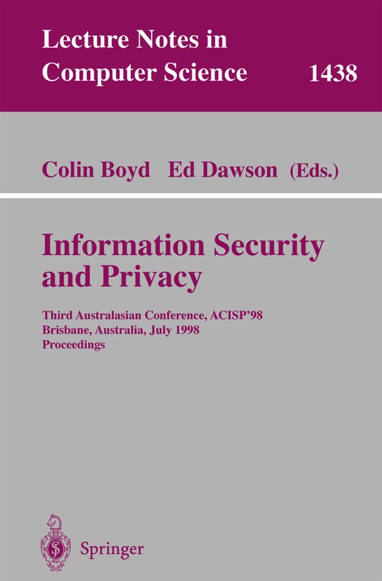 Information Security and Privacy - cover