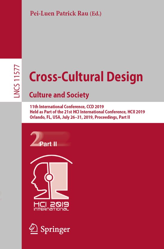 Lecture Notes in Computer Science11577- Cross-Cultural Desig ... - cover