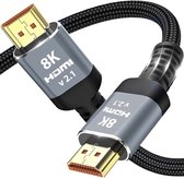 HDMI 2.1 kabel - 8k - Gevlochten - 2 meter