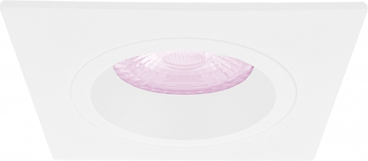 Inbouwspot Wietse met Philips HUE White and Color - Voor binnen / woonkamer / keuken / slaapkamer - inbouwspot - Wit - vierkant - IP20 - GU10 - Buitendiameter: 93MM - boorgat: 75-81MM - min. Inbouwdiepte: 70MM