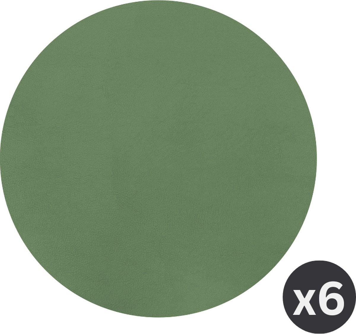 Placemat Togo rond (dia 38cm) - kunststof - dille - SET/6
