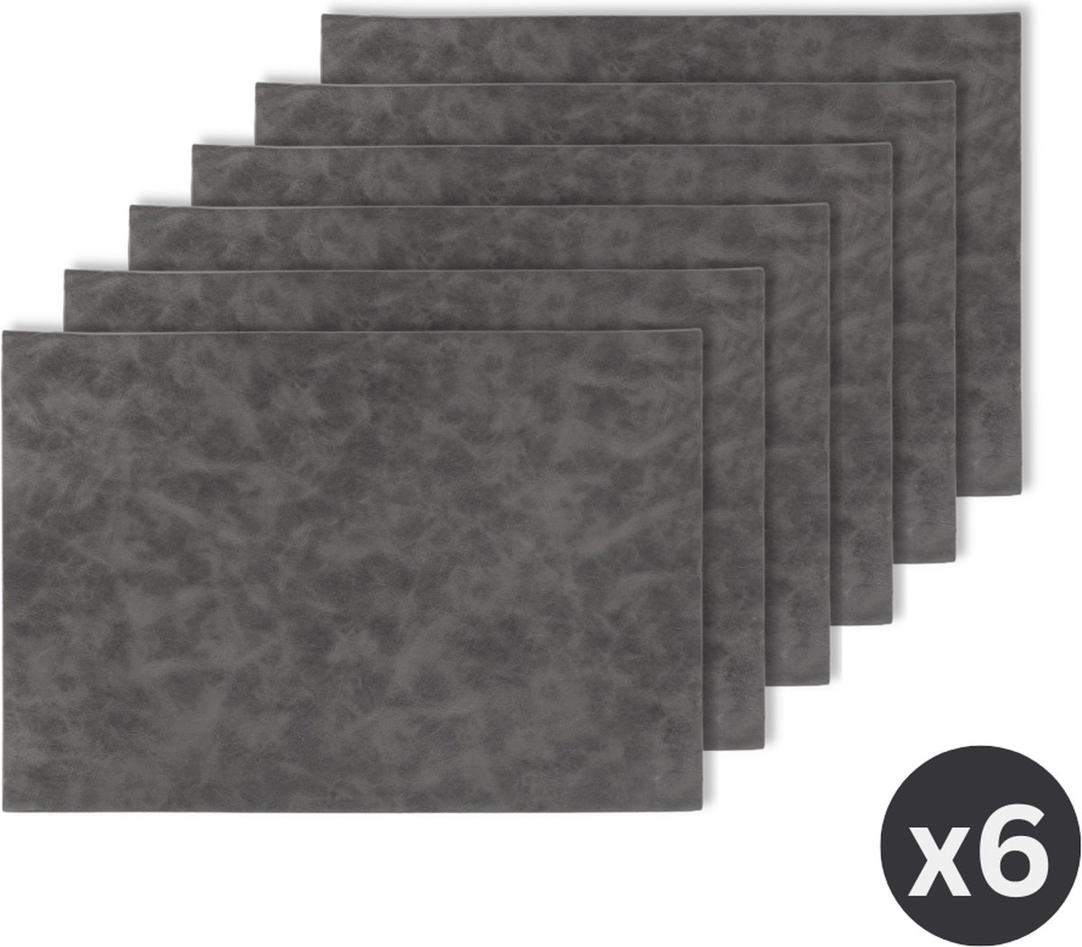 Tuscan placemat rechthoekig, SET/6, 33x45 cm, charcoal