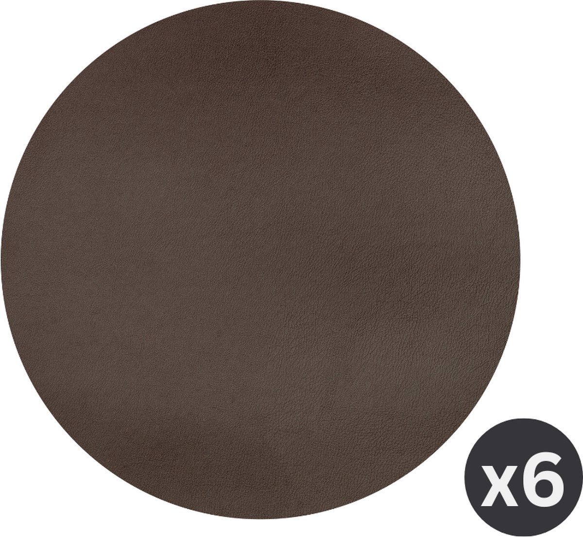 Placemat rond - TOGO - 38cm, SET/6, bruin