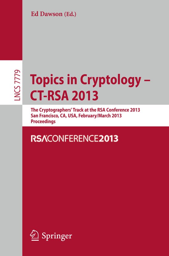 Topics in Cryptology - CT- RSA 2013 - cover