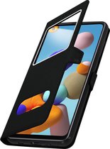 Geschikt voor Samsung Galaxy A21s Vensterhoes met Video Support zwart