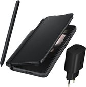 Flip Hoesje met S Pen & 25W adapter - Samsung Galaxy Z Fold3 5G - Zwart