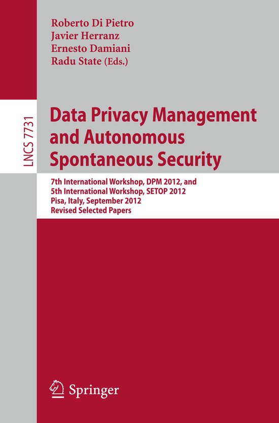 Data Privacy Management and Autonomous Spontaneous Security - cover