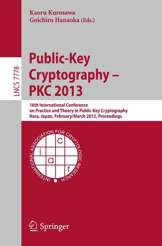 Public-Key Cryptography -- PKC 2013 - cover