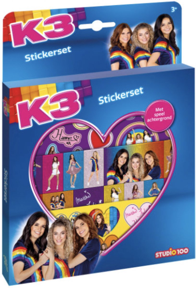 K3 Stickers - Studio 100 K3 Stickerset - K3 Cadeau - K3 Fans - Knutselen met K3 - Sticker Set met K3 Stickers - Creatief - Stickers Voor Kinderen - K3 Stickers Met Speel Decor En Achtergrond - K3 Cadeau - Knutsel Cadeau K3