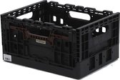 WICKED Smart Crate zwart met bruine grepen (recycled plastic)