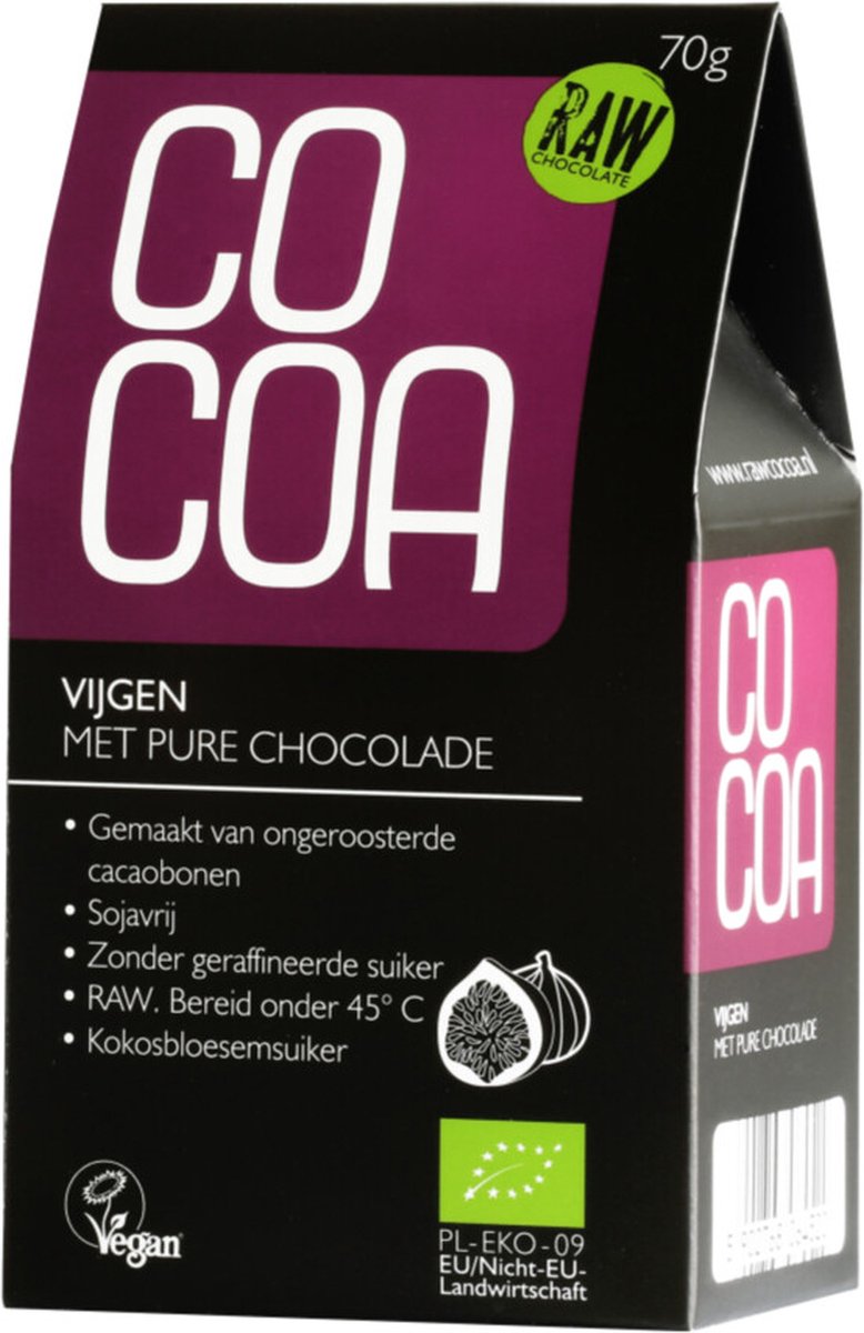 Goedkoopste Cocoa Vijgen met Pure Chocolade RAW 70GR