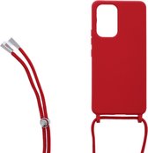Ketting silicone telefoonhoesje Geschikt voor: Samsung Galaxy A32 5G - TPU - Silicone - Rood - ZT Accessoires