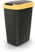 Prosperplast - Prullenbak / Afvalbak 25L - Zwart met geel frame