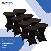 ElixPro - Jupe de table debout Premium noire 8x - ∅80 x 110 cm - Jupe de table - Housse de table debout - Housse de table debout - Extra épaisse pour un look Premium