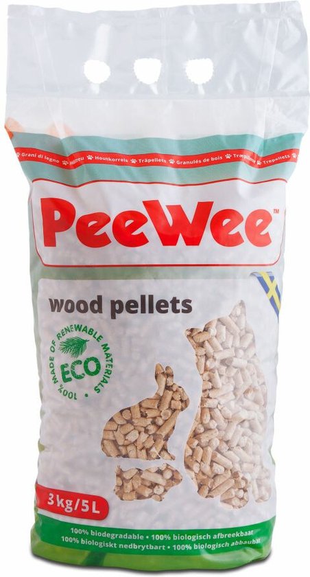 Peewee Houtkorrels - Kattenbakvulling - 3 kg