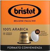 Capsules de Café compostables Bristot 100% Arabica - ( Compatible Nespesso©) - 30 pièces
