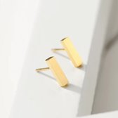 Oorknopjes Line - earparty - minimalistische oorknopjes - 18k goud - rosé goud - RVS - cadeautje voor haar - oorknopjes stree