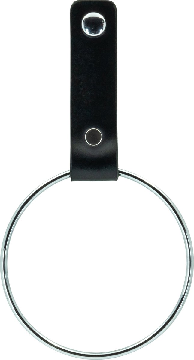 Buffel & Co Handdoekrek – Handdoekring Zilver – Handdoekhaakjes Badkamer – Handdoekhouder Keuken – ø10cm – Leer