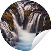 Garden Circle Cascade - Rivière - Berg - 120x120 cm - Affiche de Jardin Ronde - Extérieur - XXL