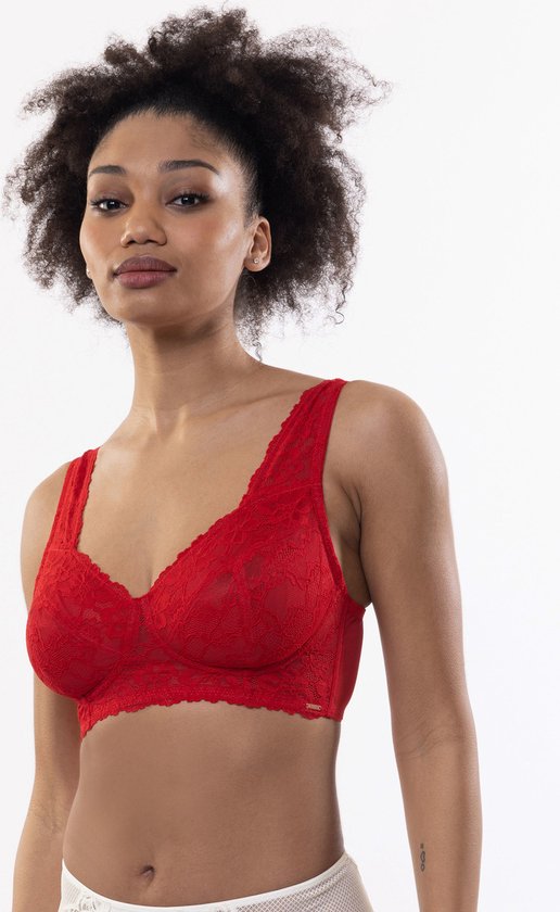 Kanten Bralette - Zonder beugel - Aina - Niet gevulde bh zonder beugel - Grote maten bralette - M - Rood