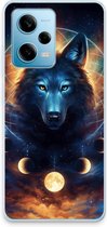 Case Company® - Hoesje geschikt voor Xiaomi Redmi Note 12 Pro 5G hoesje - Wolf Dreamcatcher - Soft Cover Telefoonhoesje - Bescherming aan alle Kanten en Schermrand