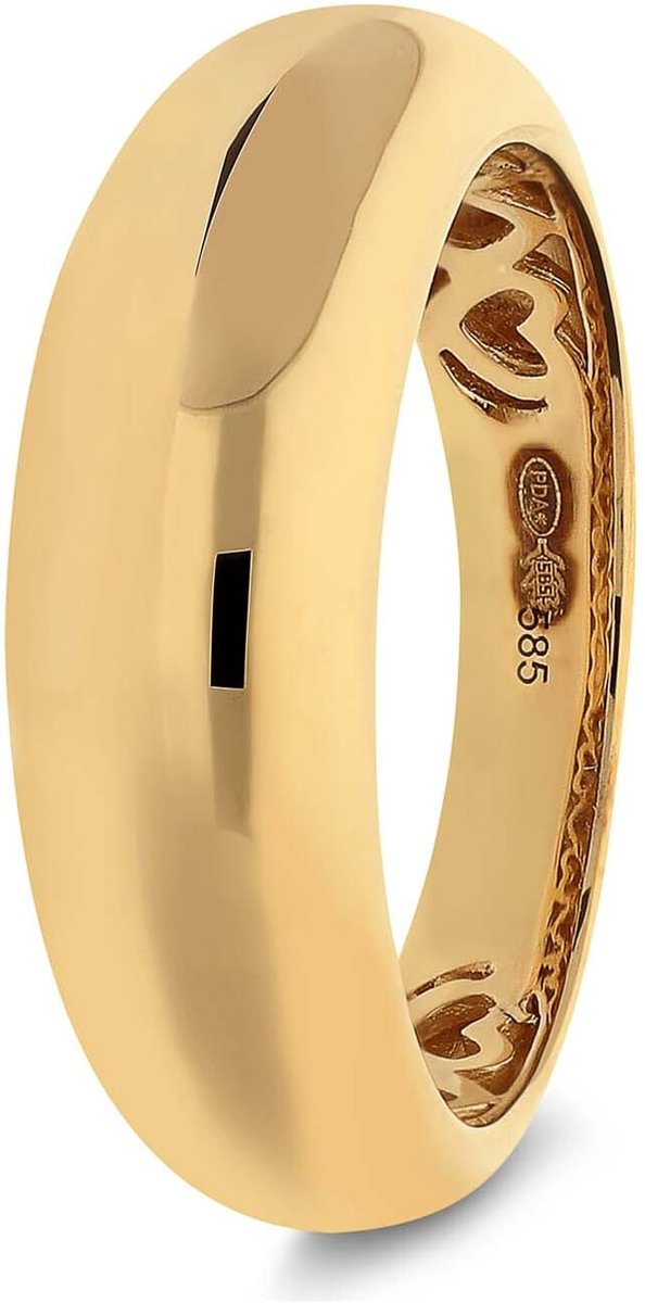 Glow 214.122856 Dames Ring - Minimalistische ring - Sieraad - Goud - Goudkleurig - 925 Zilver - 6 mm breed