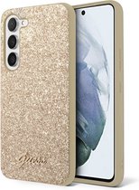 Guess Glitter Flakes Back Case - Geschikt voor Samsung Galaxy S23 (S911) - Goud