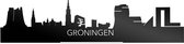 Standing Skyline Groningen Zwart Glanzend - 40 cm - Woon decoratie om neer te zetten en om op te hangen - Meer steden beschikbaar - Cadeau voor hem - Cadeau voor haar - Jubileum - Verjaardag - Housewarming - Aandenken aan stad - WoodWideCities