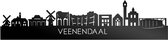 Skyline Veenendaal Zwart Glanzend - 100 cm - Woondecoratie - Wanddecoratie - Meer steden beschikbaar - Woonkamer idee - City Art - Steden kunst - Cadeau voor hem - Cadeau voor haar - Jubileum - Trouwerij - WoodWideCities
