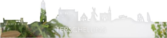 Skyline Terschelling Spiegel - 100 cm - Woondecoratie - Wanddecoratie - Meer steden beschikbaar - Woonkamer idee - City Art - Steden kunst - Cadeau voor hem - Cadeau voor haar - Jubileum - Trouwerij - WoodWideCities