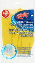 Multy Luxury Household gloves size M - Natural latex with cotton flock lining - Anti-slip - Rubber gloves - Waterproof - Natural latex - Size M