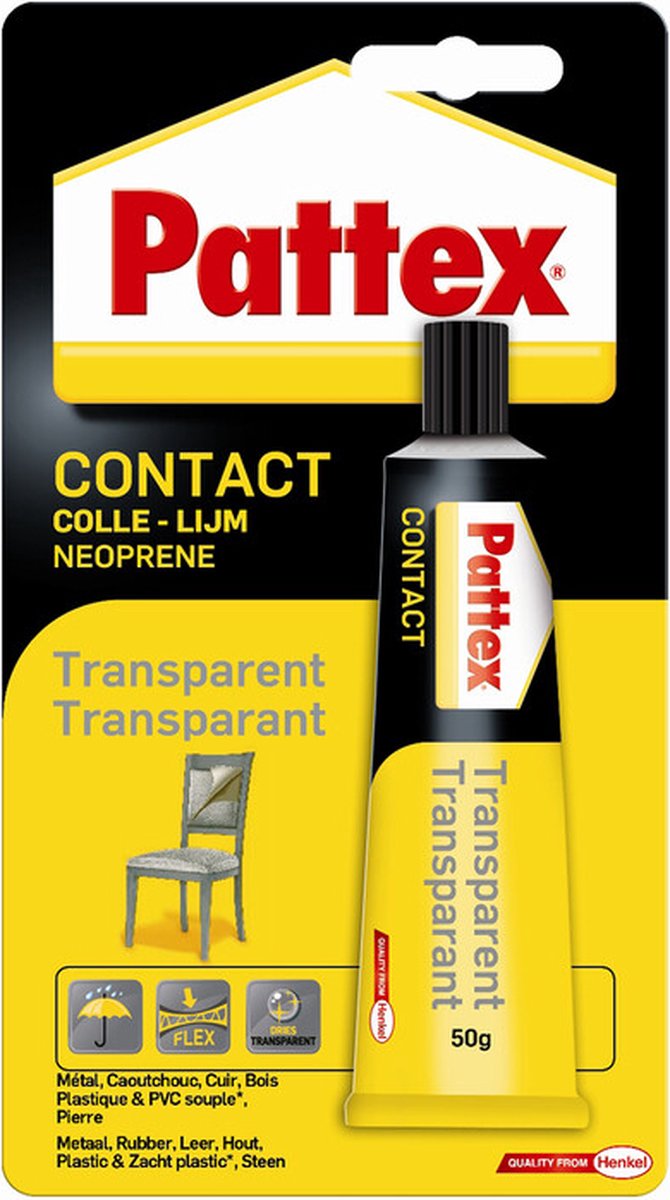 12x Pattex Contactlijm Transparant 50 gr
