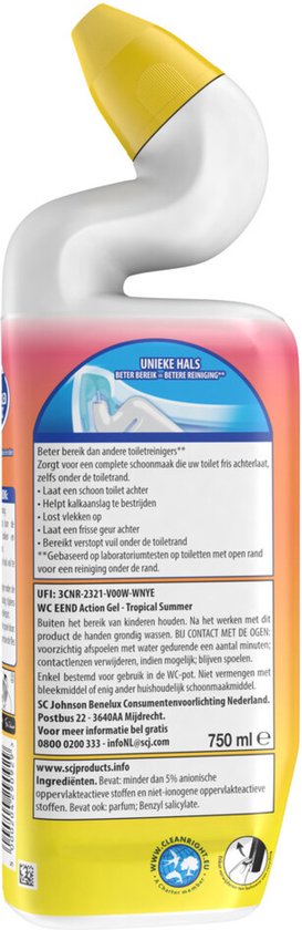12x WC Eend Action Gel Toiletreiniger Tropical Summer 750 ml | bol.com