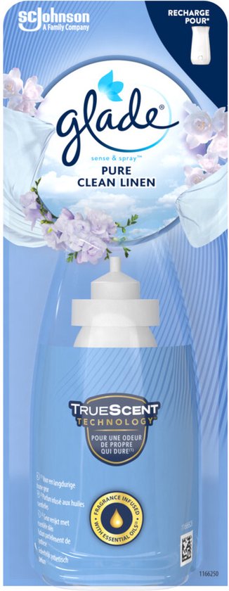 Glade Sense & Spray Pure Clean Linen navullingen - Luchtverfrissers - 8 x 18ML - Glade
