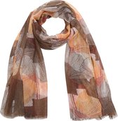 Sjaal met Bladeren - Glitter - 180x90 cm - Bruin