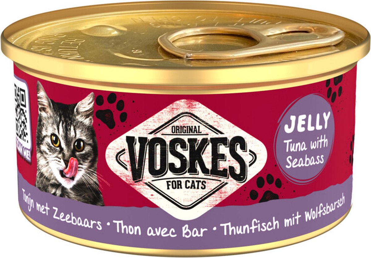 Voskes Voskes Kattenvoer Nat Tonijn met Zeebaars 85gr