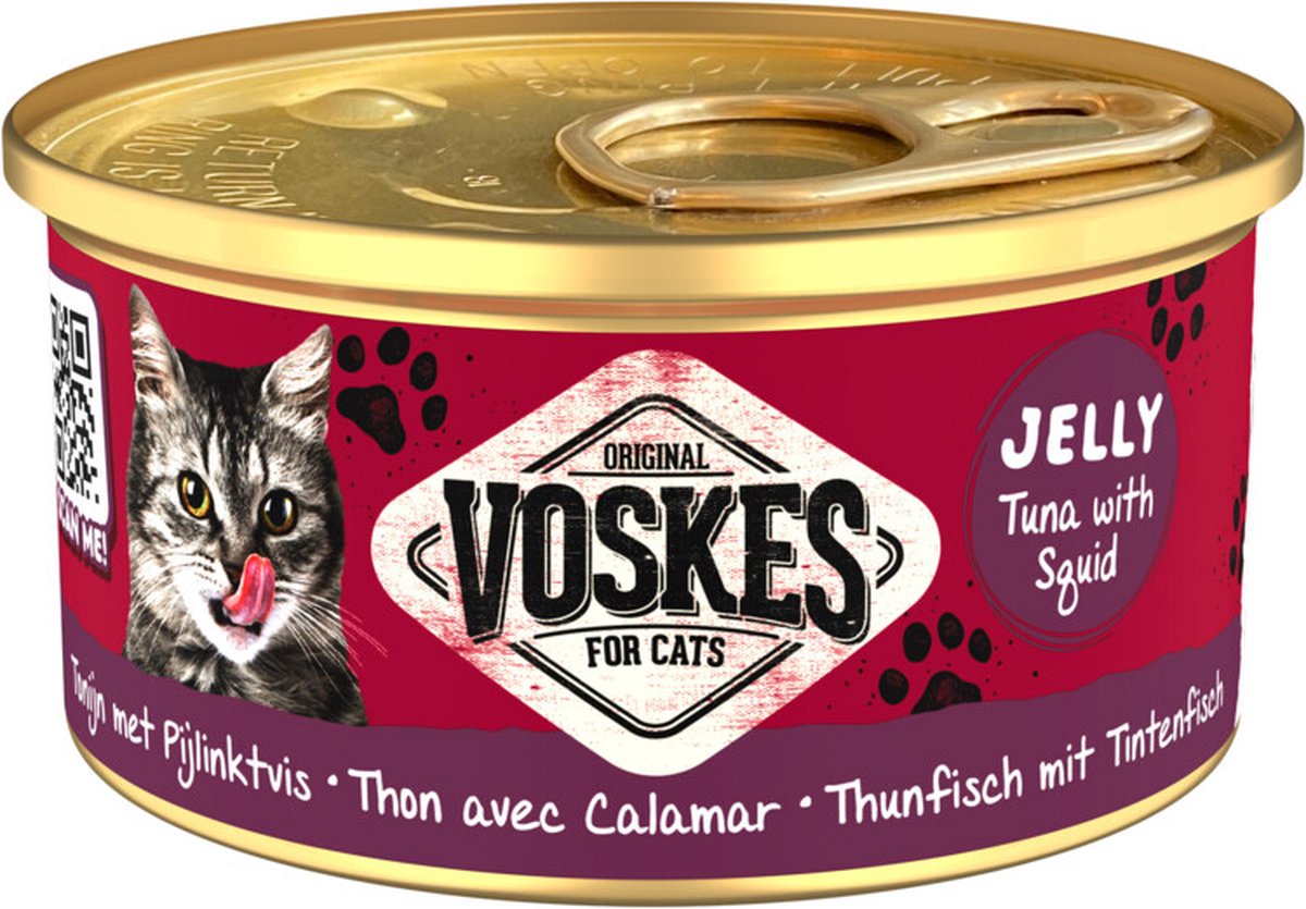 Voskes Voskes Kattenvoer Nat Tonijn met Pijlinktvis 85gr