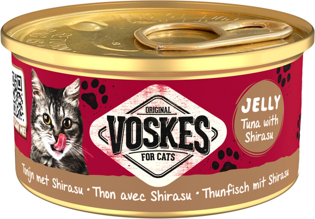 Voskes Voskes Kattenvoer Nat Tonijn met Shirasu 24x85 Gram