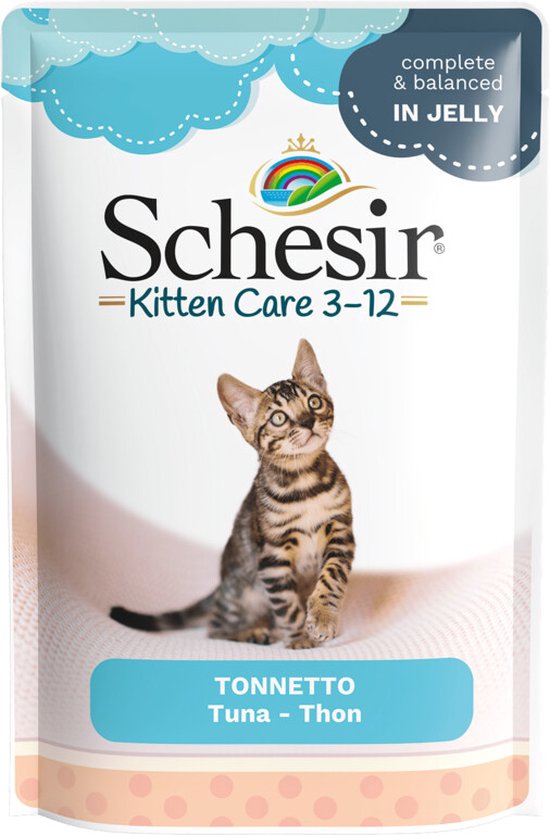 Schesir Kattenvoer Kitten 3-13 Tonijn in Gelei 85 gr - 1ST