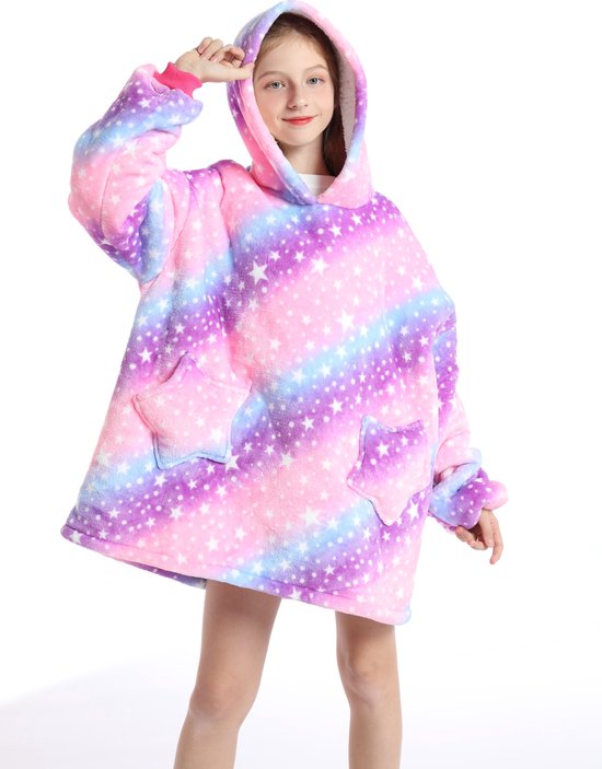 || KIDS || Hoodie Blanket || oversized deken | | capuchon deken || winter trui || Slaapkleding || Space Rose Stars ||