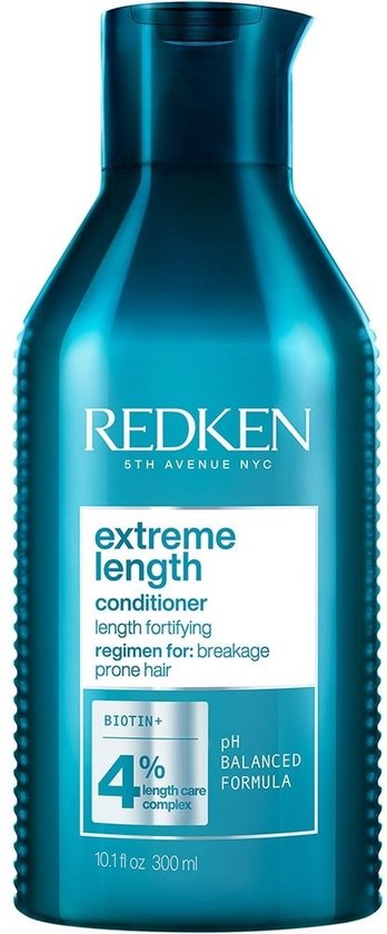 Redken Extreme Length conditioner, aquafl fles met 4% Biotin Length Care Complex.