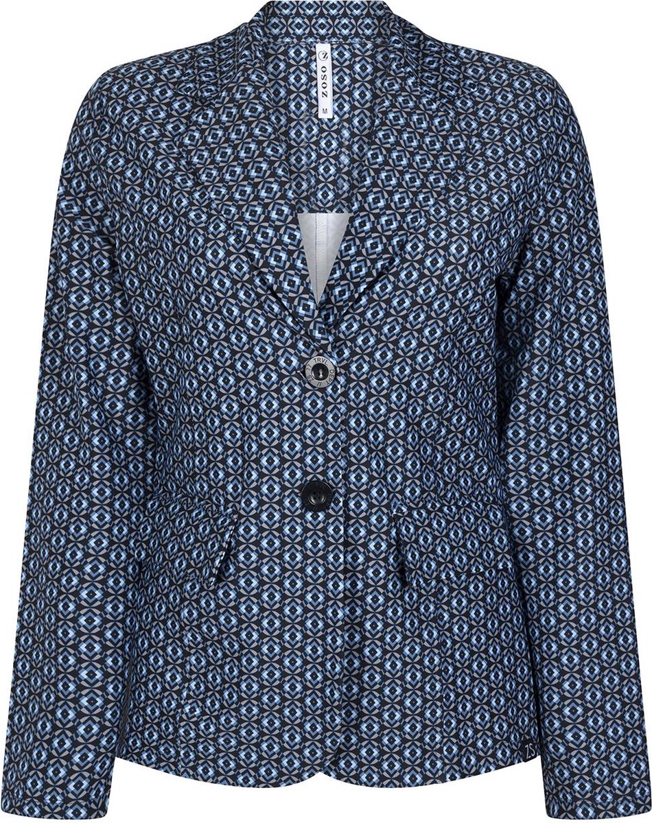 Zoso Blazer Bless Printed Travel Blazer 231 0008-0015 Navy Blue Dames Maat - XL